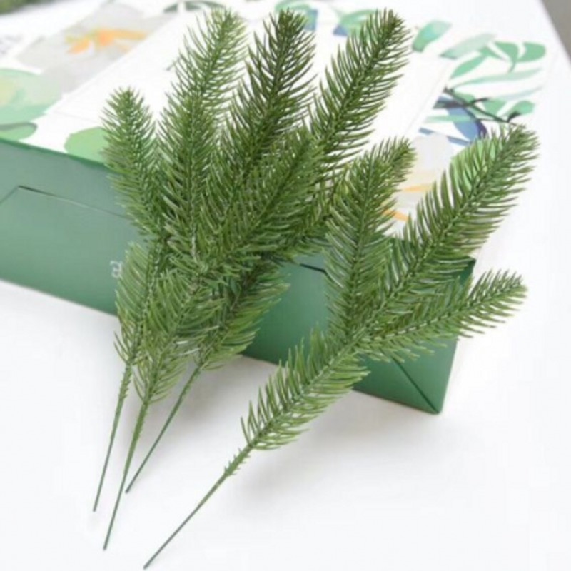 10 stuks Kunstmatige Pine Takken Nep Planten kunstbloemen Kerstboom voor Xmas Ornamenten Decoraties