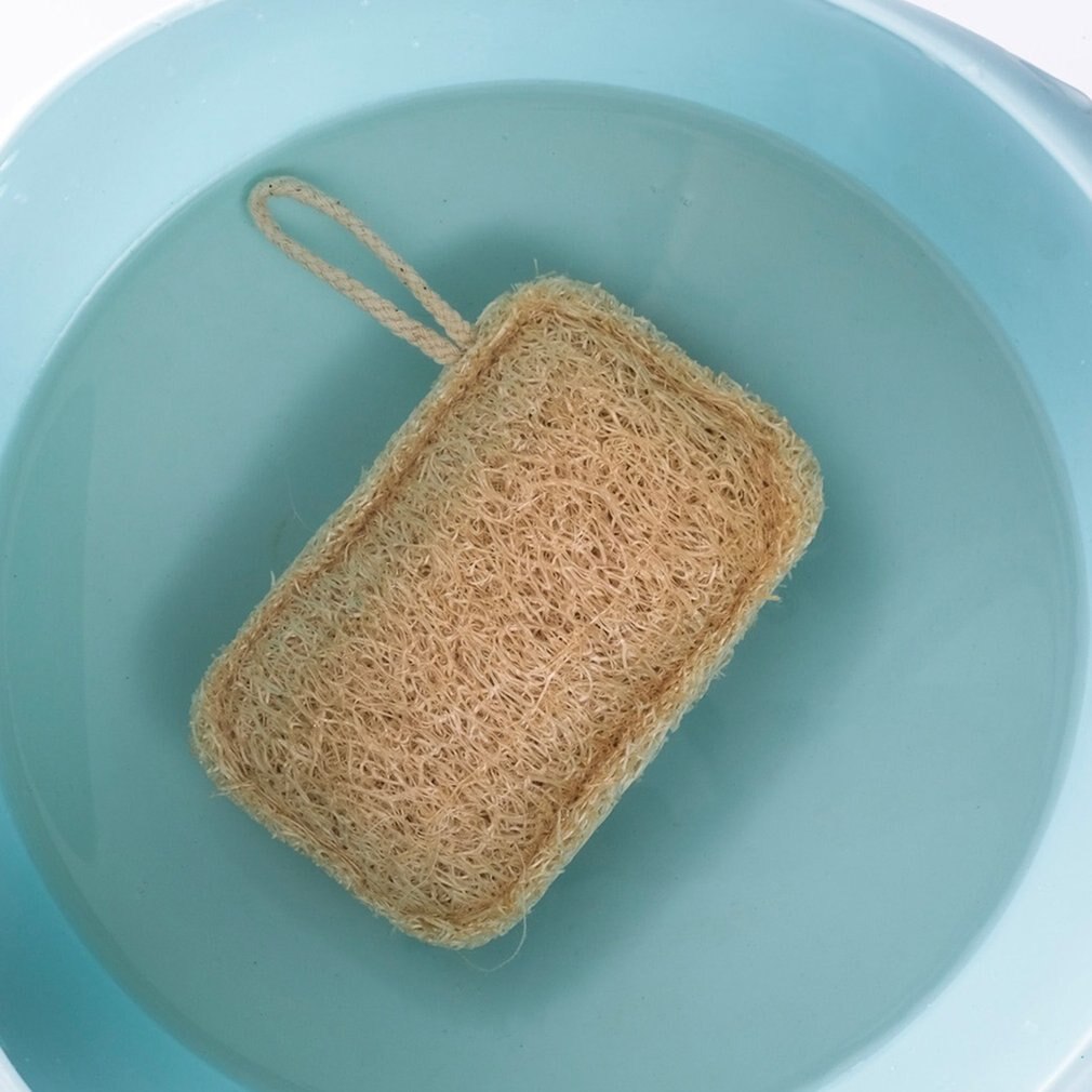 5pcs/set Natural Loofah Dishwashing Cloth Scrub Pad Dish Bowl Pot Easy To Clean Scrubber Sponge Kitchen Clean Brushes Scrub Pad