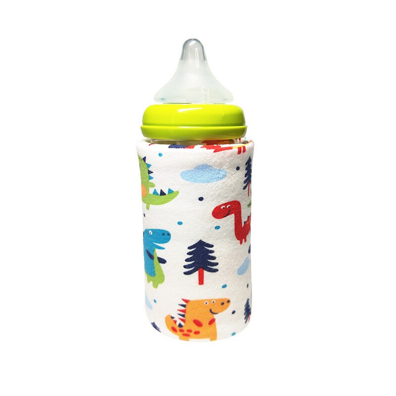 Portablet venta botella calentador viaje bebé niños dibujos animados leche Agua USB cubierta manga bolsa infantil película de calentamiento: Dorado