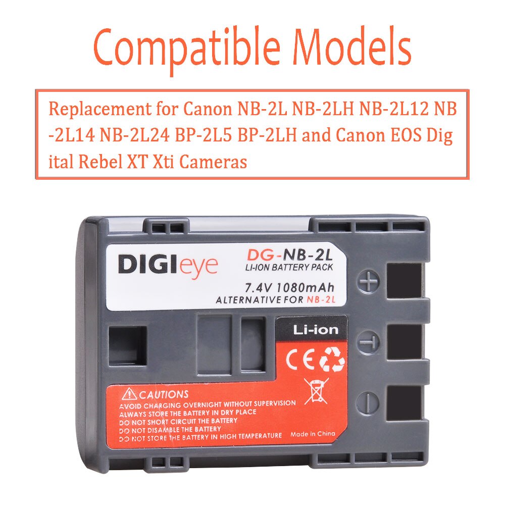 NB-2L NB-2LH Battery + LCD Display USB Charger for Canon PowerShot G7 G9 VIXIA HF R10 HF R100 EOS 350D 400D Rebel XT XTi