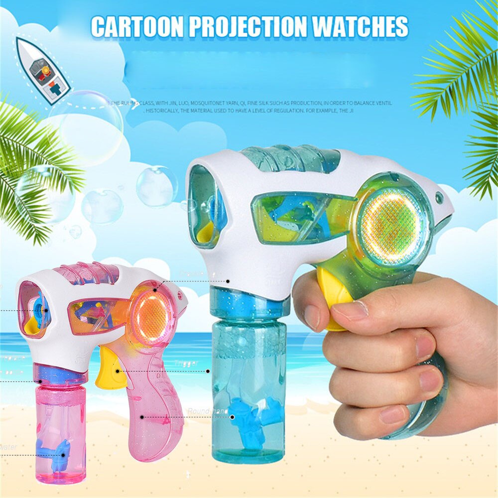 Flashing Light Up Children Bubble Summer music Water Gun Swimming Machine Outdoor Toys Christmas Birthday CC#