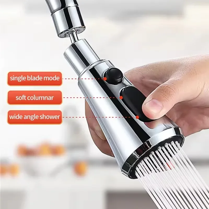 Keukenkraan Beluchter 3 Modi Universele 360 Roterende Anti-Splash Kraan Extender Wastafel Besparende Waterkraan Filter Mondstuk