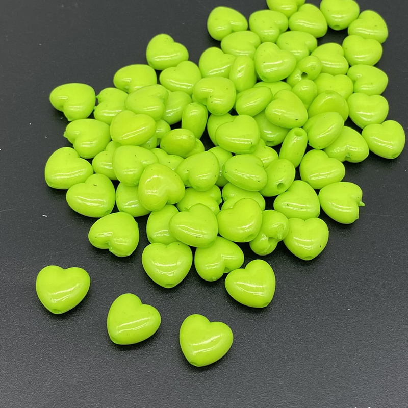 50pcs/lot 10mm Heart Shape Acrylic Beads Loose Spacer Jewelry Making Necklace Pendant Bracelet Handmade DIY: Pink