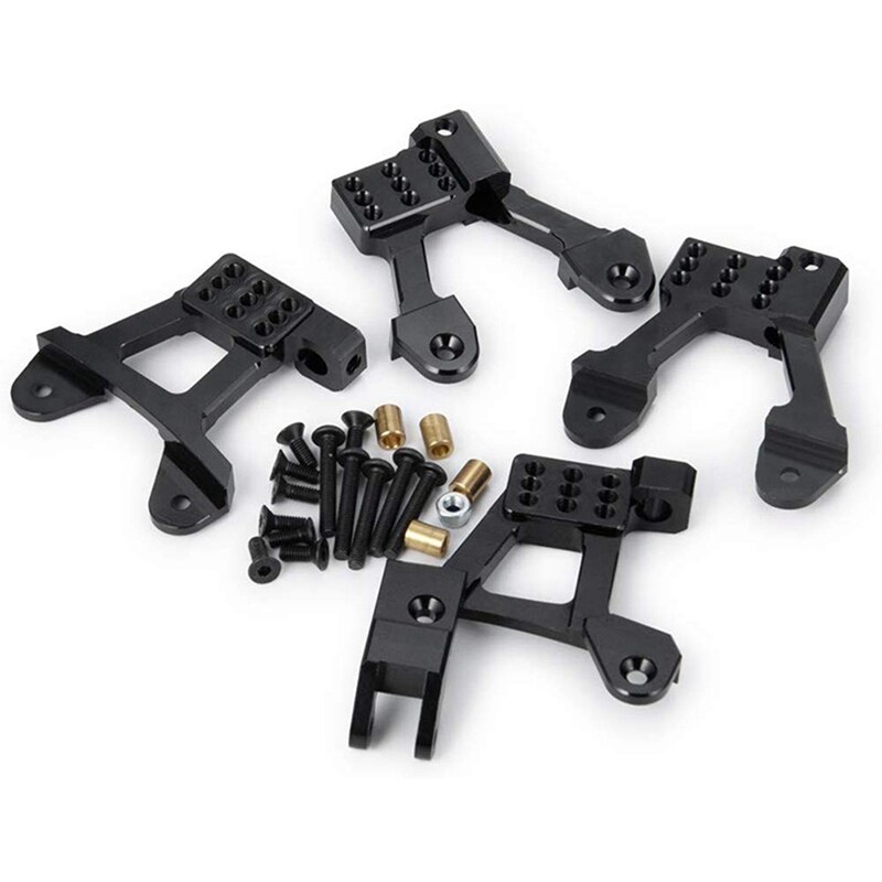 Amortisseur 4 pièces en aluminium avant arrière pour AXIAL SCX10 II 90046 noir et 2 pièces 100mm Piggyback amortisseur interne