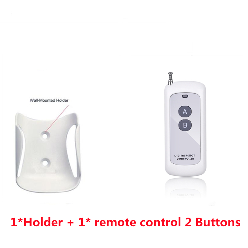 Universal 433Mhz Wireless RF Remote Control Learning Code Transmitter 2/4/6/8 Button Long Range For Smart HomeGarage Door Opener: 2CH add Holder