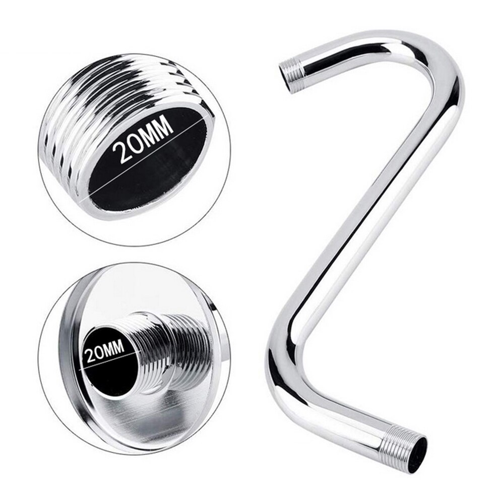 Bathroom Shower Arm 8 Inch Stainless Steel High Rise Extension S-Curved Goose Neck Shower Arm Bathroom Accessories