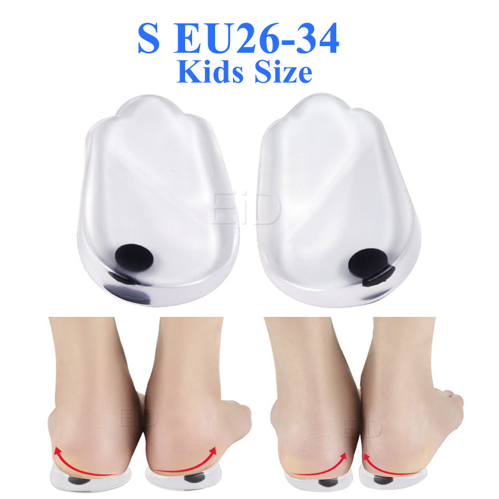 EiD Silicone Gel Orthotic Heel Pad for XO Legs orthopedic Varus Correct Plantar Fasciitis Pain Relief Foot Care Insert Insoles: S EU26-34 kids
