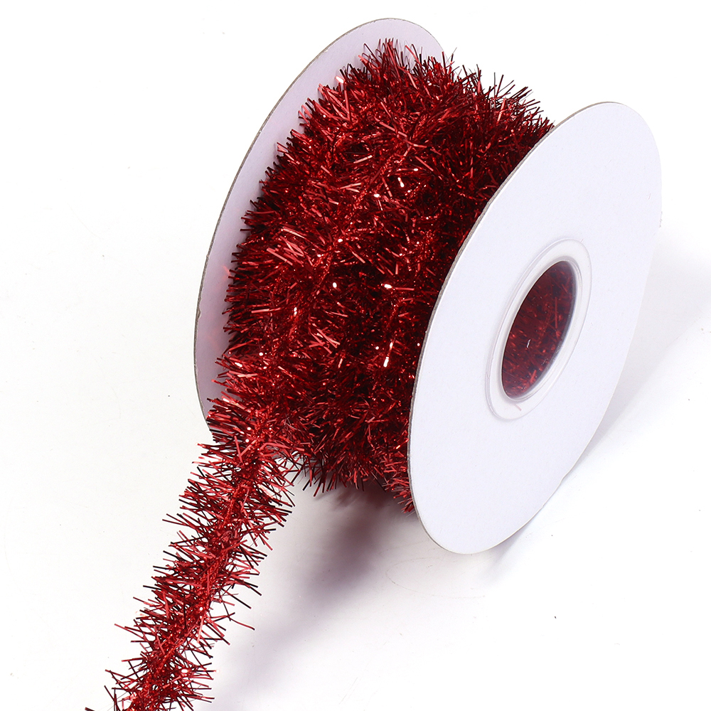 10 Meter Weihnachten Band Girlande Stock Folie Lametta funkeln metallisch Weihnachten Baum Verpackung Bänder Ornamente DIY Neue Jahr Party Dekor: Licht Gelb