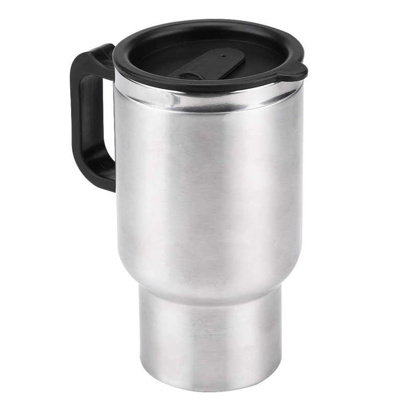 Hervidor eléctrico de acero inoxidable para coche, taza de calentamiento de agua de 450ml, 12V, para café, té, leche, con buen sellado