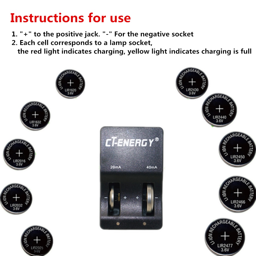 Intelligent multi-coin batterie au lithium chargeur universel LIR2016, LIR2025, LIR2032, LIR2450, LIR2477 4.2 V DC40MA