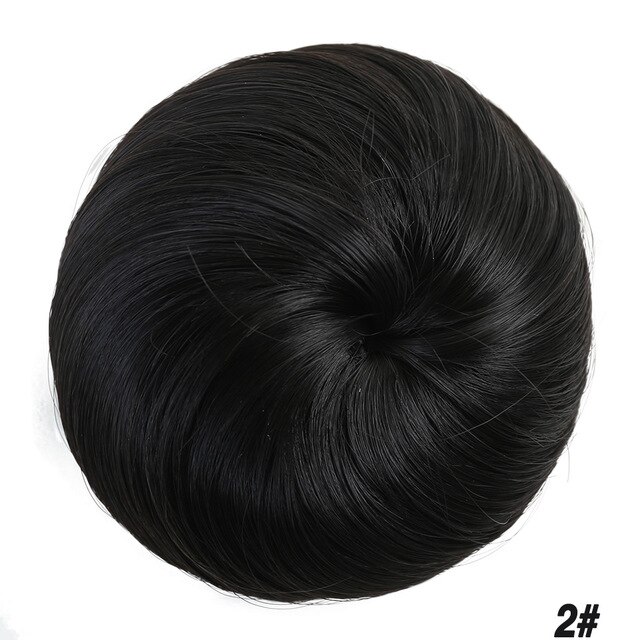 Buqi – chignon synthétique court et lisse pour femme adulte, anneau à donuts, résistant à la chaleur, accessoires de coiffure tendance: 2