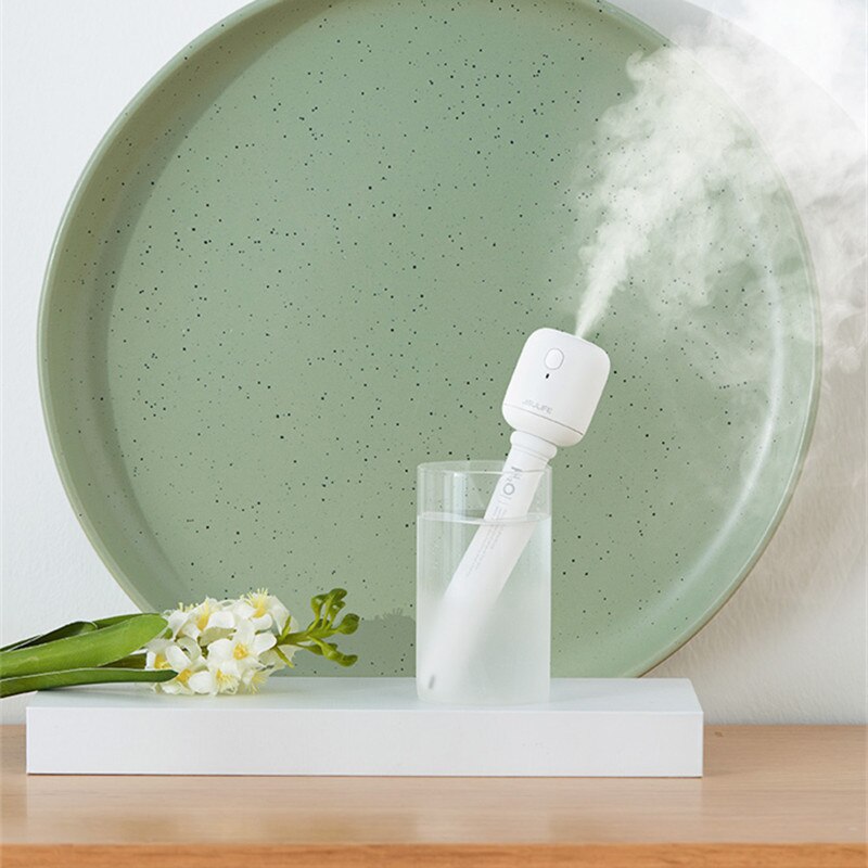 Humidificateur d'air ultrasonique portable blanc avec batterie 1100 mah, usb, diffuseur d'aromathérapie, sans fil