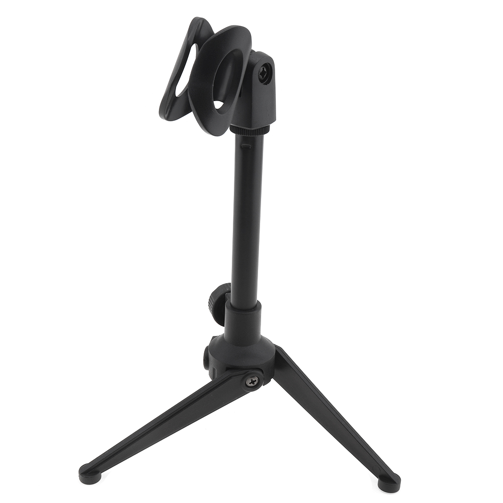 Portable Table Recording Microphone Holder Compact Microphone Tripod Stand Three-Legged Holder with Clamp 180° Rotation Angle