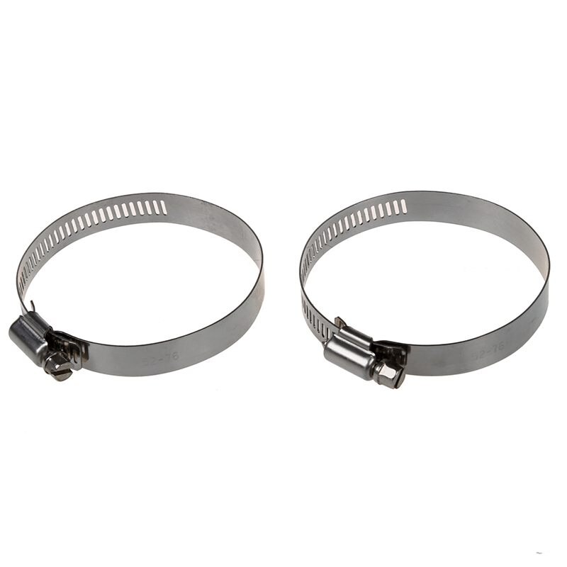 Aro de acero inoxidable de 52mm a 76mm de diámetro, 3 &quot;, anillo de abrazadera de manguera de accionamiento de gusano, 2 uds.