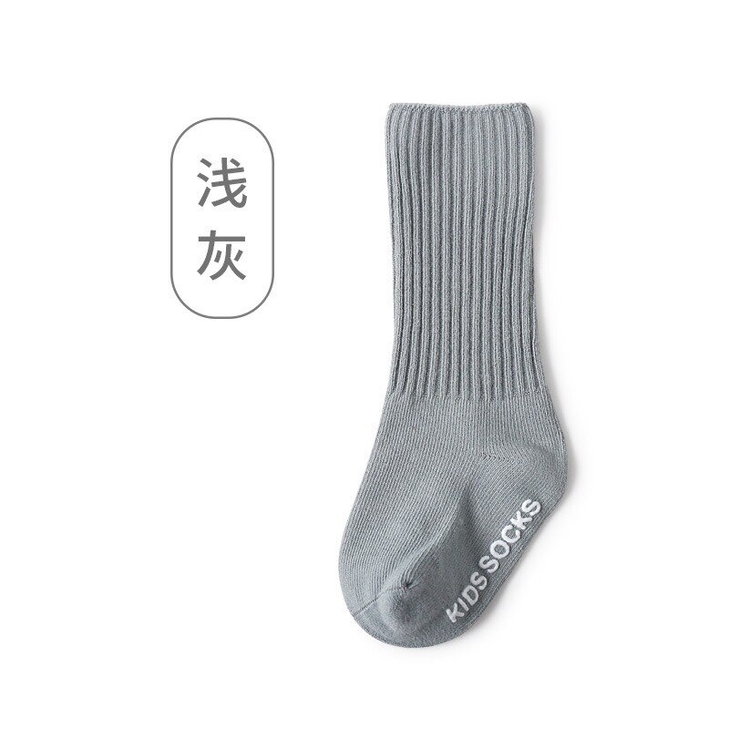 Baby Mädchen Knie hoch Socken Junge Sommer Herbst Baumwolle Socken fest Süssigkeit Farbe nfant Knie hoch Socken Pro Kinder geboren: hell grau / 0-6Motten