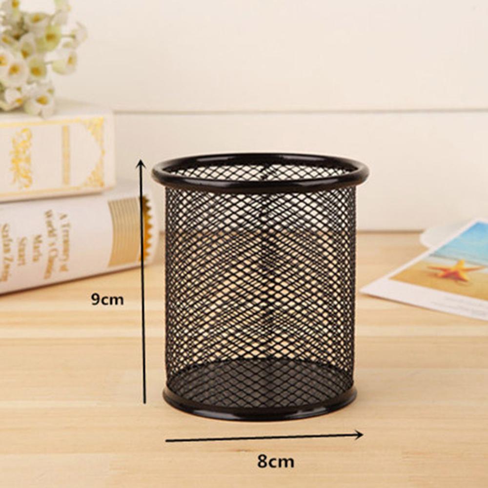 Round Mesh Metal Multifunction Pen Holder Round Circular Pencil Pencil Stationery Holder Container Organizer Office Supplies