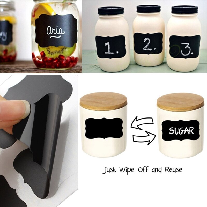 Étiquettes autocollantes pour bocaux de cuisine, 150 pièces, amovibles, pour ranger les pots, bouteilles, étiquettes, tableau noir