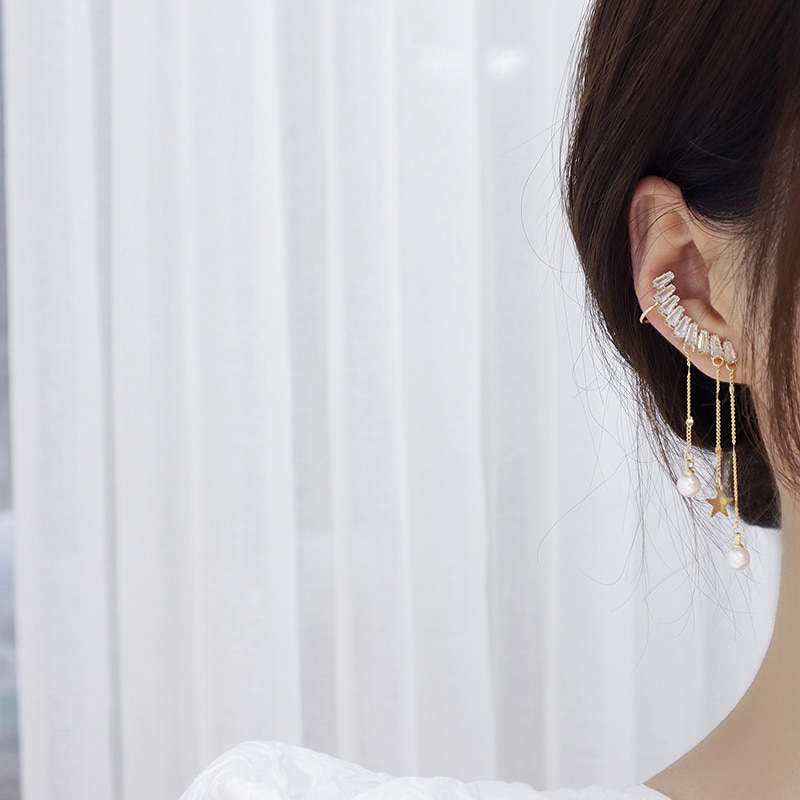 Ins offre spéciale de bohême gland CZ boucle d'oreille pour les femmes 14K véritable or complet Zircon boucle d'oreille Eardrop bijoux faits à la main