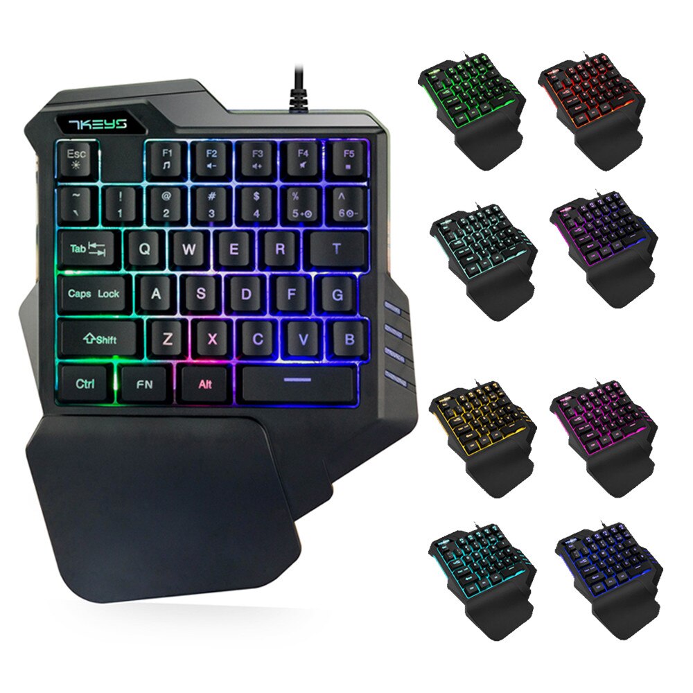 G30 Wired Gaming Keyboard with LED Backlight 35 Keys One-handed Membrane Keyboard Gaming Keyboards Mini Keypad l1205#2