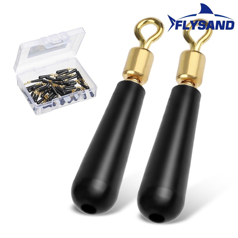 FLYSAND 50pcs/Box Drift Fishing Floats Seat Copper Head Rubber Bobber For Led Fishing Float Rotation Buoy Seat