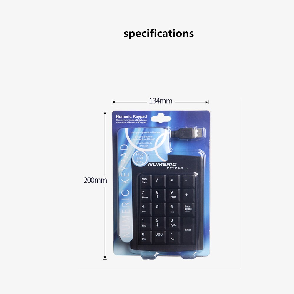 USB Numeric Keypad Wire Numpad Digital 19 Key Mini Keyboard For PC Laptop Notebook Tablets Accounting Number Pad Bank Stocks