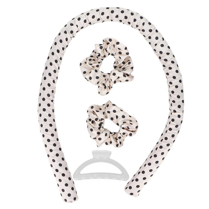 Heatless Curling Rod Headband No Heat Curls Ribbon Hair Rollers Sleeping Soft Headband Hair Curlers DIY Hair Styling Tool: white