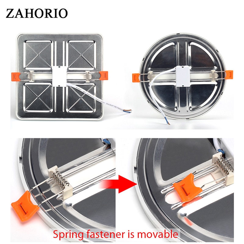 Ac 85-265v ultradunne ronde vierkante led-paneellampen 6w 8w 15w 20w aluminium plafond inbouwspots open gat verstelbare lamp