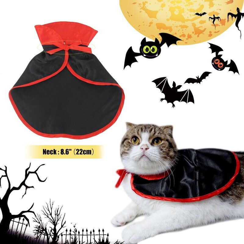 Schattige Huisdieren Kat Mantel Vampier Kostuum Cape Cosplay Hond Kat Puppy Kleding Jas Voor Halloween Dress Up Huisdier Product Accessoires