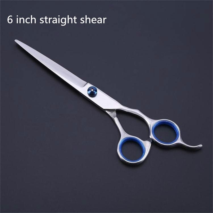 6 Inch 7 Pet Grooming Scissors Stainless Steel Cats Dogs Hair Seam Scissor Up and Down Curved Scissors Sharp Haircut Set: 6 inch straight cut