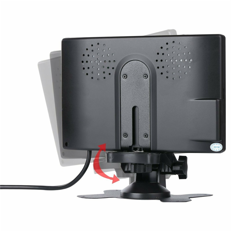 YuanTing-moniteur LCD 7 pouces TFT | Écran de résolution 800X480, avec support de télécommande, 2 entrées AV, pour caméra de sauvegarde de voiture
