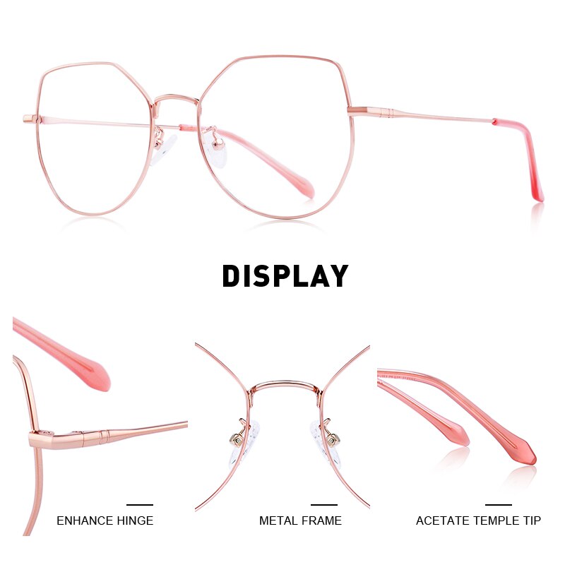 MERRYS-gafas de sol con bloqueo de luz azul para mujer, anteojos con montura óptica, ultraligeros, con de ojo de gato, para miopía, S2025