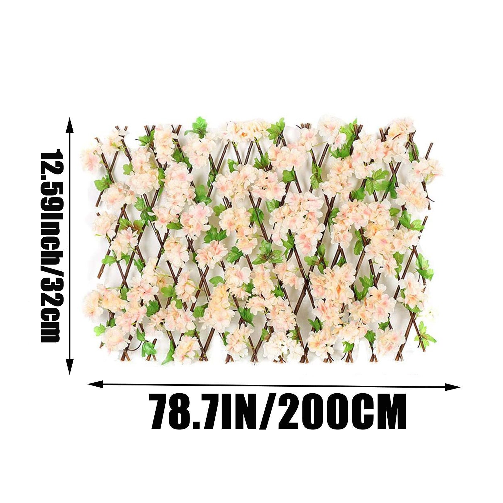 Intrekbare Hek Uitbreiden Houten Hek Hedge Met Kunstmatige 6 Soorten Cherry Bloem Bladeren Tuin Decoratie Trellis Screen: F-M
