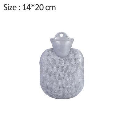 Water Bottle Solid Color Thick PVC Silicone Rubber Water Bottle Irrigation Hand Warmers Warm Palace Warm Bag: Gray-S