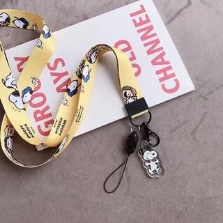 Cute lanyard for keys USB ID Pass Card Name Badge Holder Gym DIY Hang Rope Lariat Phone neck Strap Keycord Neckband Bag Pendant: Snoopy