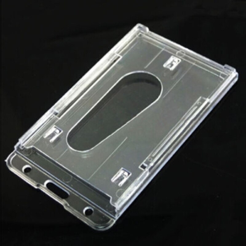 1Pcs Clear Verticale Hard Plastic Badge Houder Dubbele Kaart Id Transparante 10X6Cm Plastic