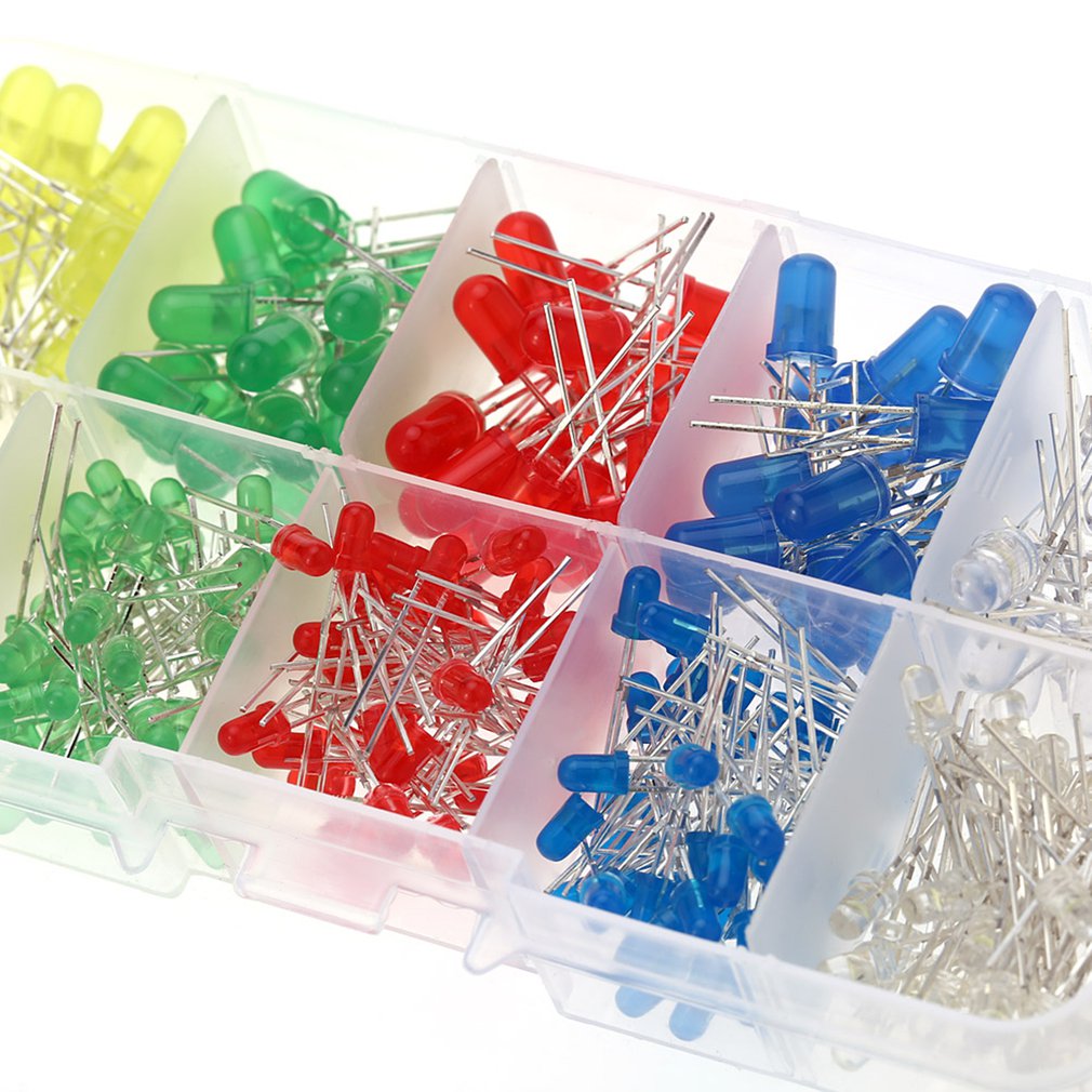 3Mm Diffuus Led Diode Assortiment Kit Diverse Kleur Leds En Weerstanden 300Pcs Licht Emiting Diode Indicator Verlichting