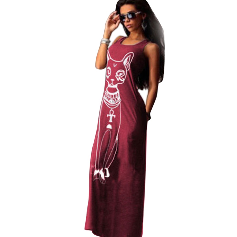 Vrouwen Casual Mouwloze Boho Lange Cocktail Party Strand Jurk ropa de playa mujer kostuum da bagno donna bata feminina
