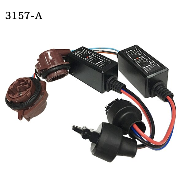 Lot de 7440 w21w t20 2 anti-erreur canbus, décodeur led, avertissement, annuleur d'erreur pour ampoule de clignotant led, décodeur d'ampoule led: 3157- a