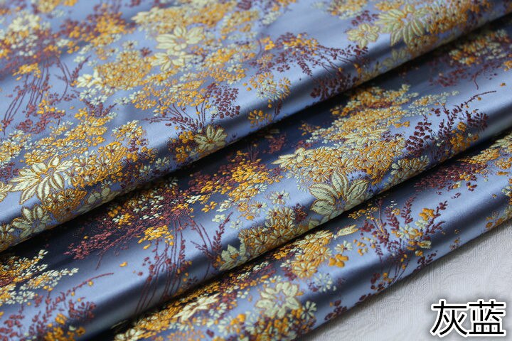 Breed 29 "Chinese Cheongsam Pop Jurk Mongoolse Gown Stof Film Tv Satijn Materiaal Decoratie Diy Jacquard Brocade Doek: Gray blue