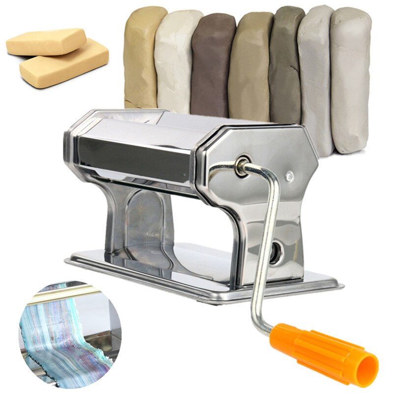 Draagbare Rvs Craft Polymer Clay Rolling Machine Druk Roller Hand Aangezwengeld Handgemaakte Druk Pasta Gereedschappen Non-Elektrische
