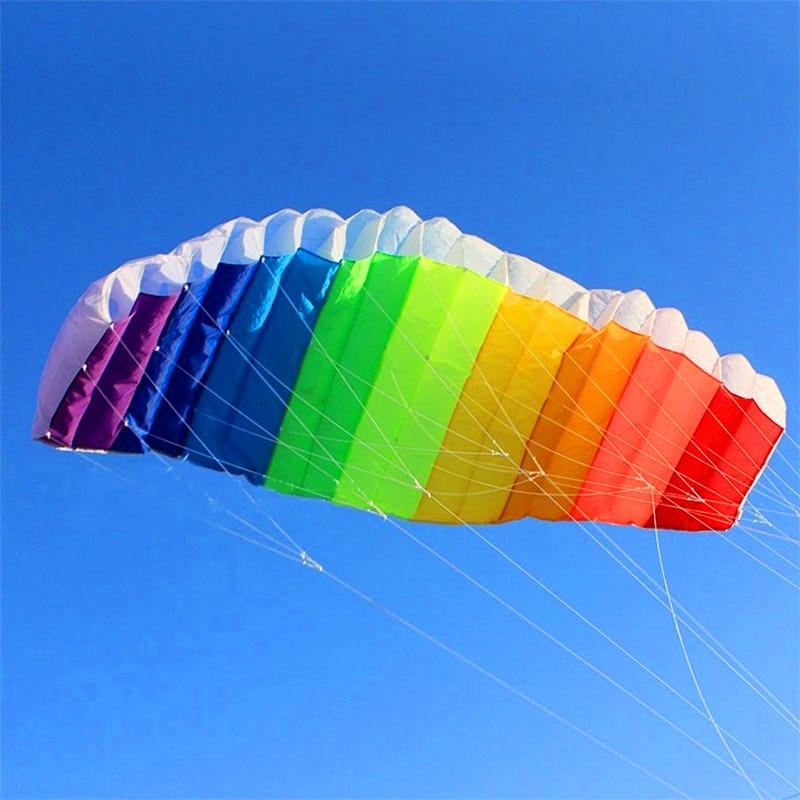 2.7 m dual line parafoil vliegeren gereedschappen regenboog power kiteboard outdoor speelgoed sport strand stunt parachute