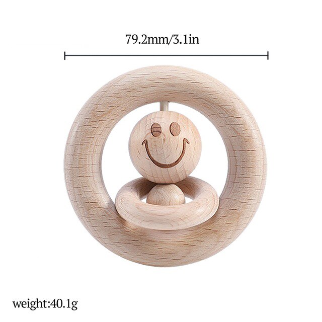 1Pc Baby Speelgoed Houten Rammelaar Dier Vogels Maan Ring Bpa Gratis Montessori Educatief Speelgoed Peuter Rammelaar Newnorn Voor kinderen Speelgoed: Big Rattle