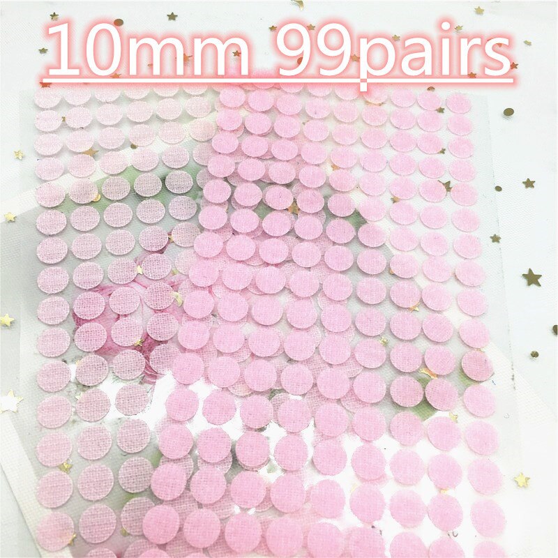 30mm 10mm colorido redondo adesivo auto adesivo prendedor fita ganchos e laços forte cola fita diy dot adesivo disco de náilon: 10mm pink 99pair