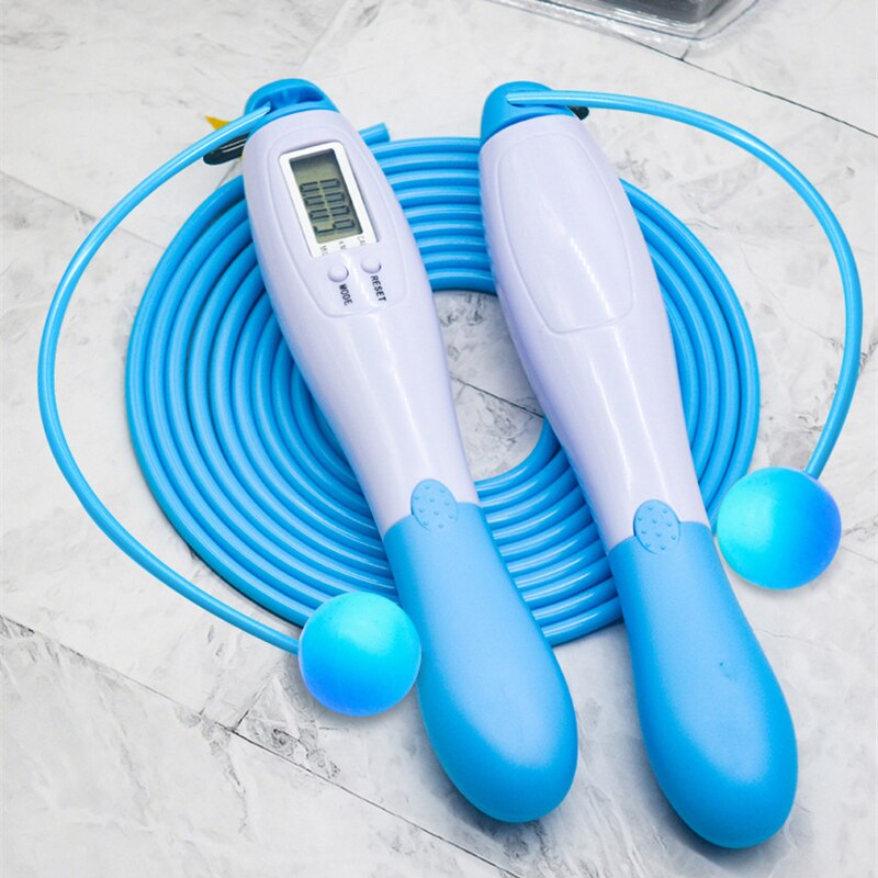 Electronic Skipping Rope Set Cordless Skipping Smart Jump Rope LCD Screen Counting Speed Counter Fitness Exercise Body Building: Blue-set