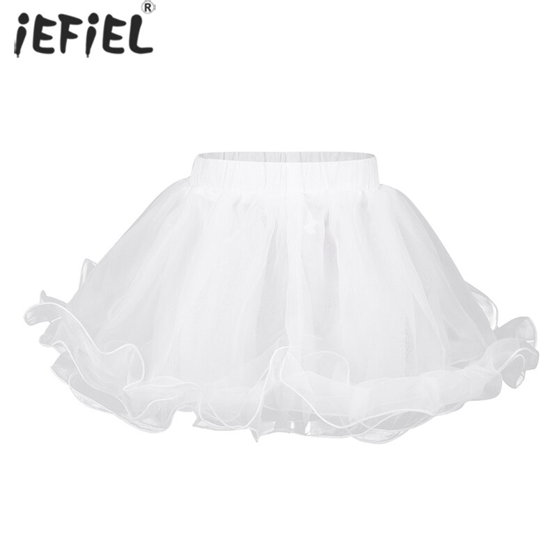 Jupon court blanc pour filles, jupe de mariage Crinoline 3 couches, sous-jupe en Organza pour fête, jupe Tutu blanche pour danse de Ballet
