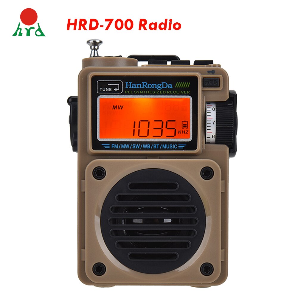 HanRongDa HRD-700 AM FM Radio Music Player Portable FM/SW/MW/WB Full-Band Digital Radio Rechargeable BT Speaker W/ TF Card Slot