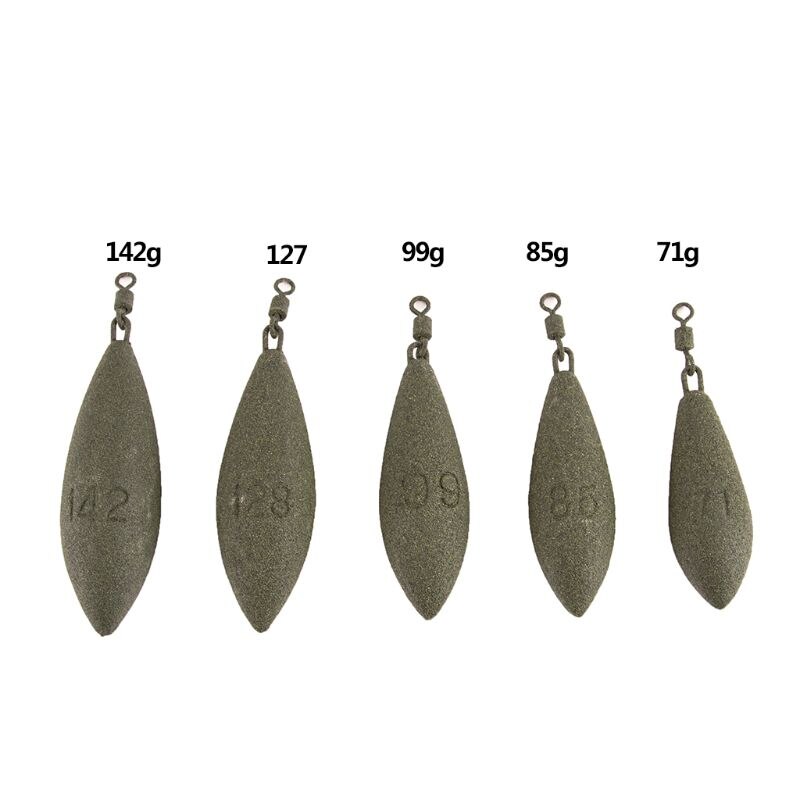 Loodlood voor vissen, ovale gewichten, wartels, karperlood, accessoires, 71/85/99/127/142g zinkt gemakkelijk, lage weerstand