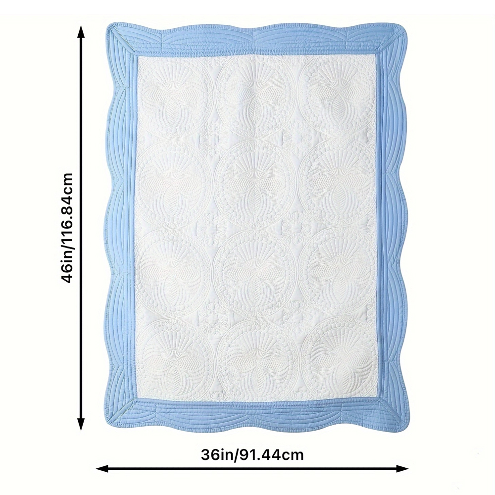 Cotton baby quilt monogrammed embossed patchwork embossed scalloped blanket for children four seasons