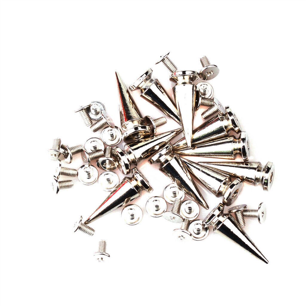 50Set 10*25mm Boom Spikes Studs Punk Spike Legering Zink Leathercraft Ornament Klinknagel Screwback Vlekken Pak voor riem Armband Hoed DIY