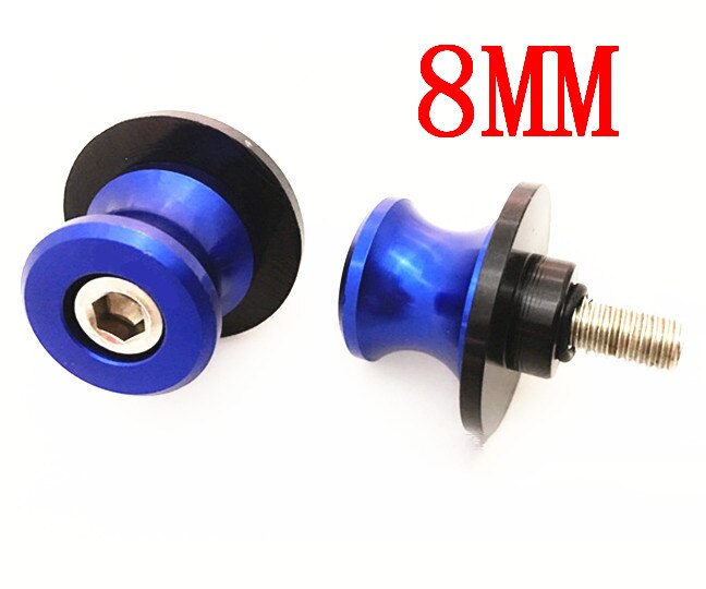 6/ 8/ 10mm Spools Sliders motorcycle Swingarm Spool slider for SUZUKI SFV650 GLADIUS SV650 TL1000S 600 750 KATANA: blue-8mm